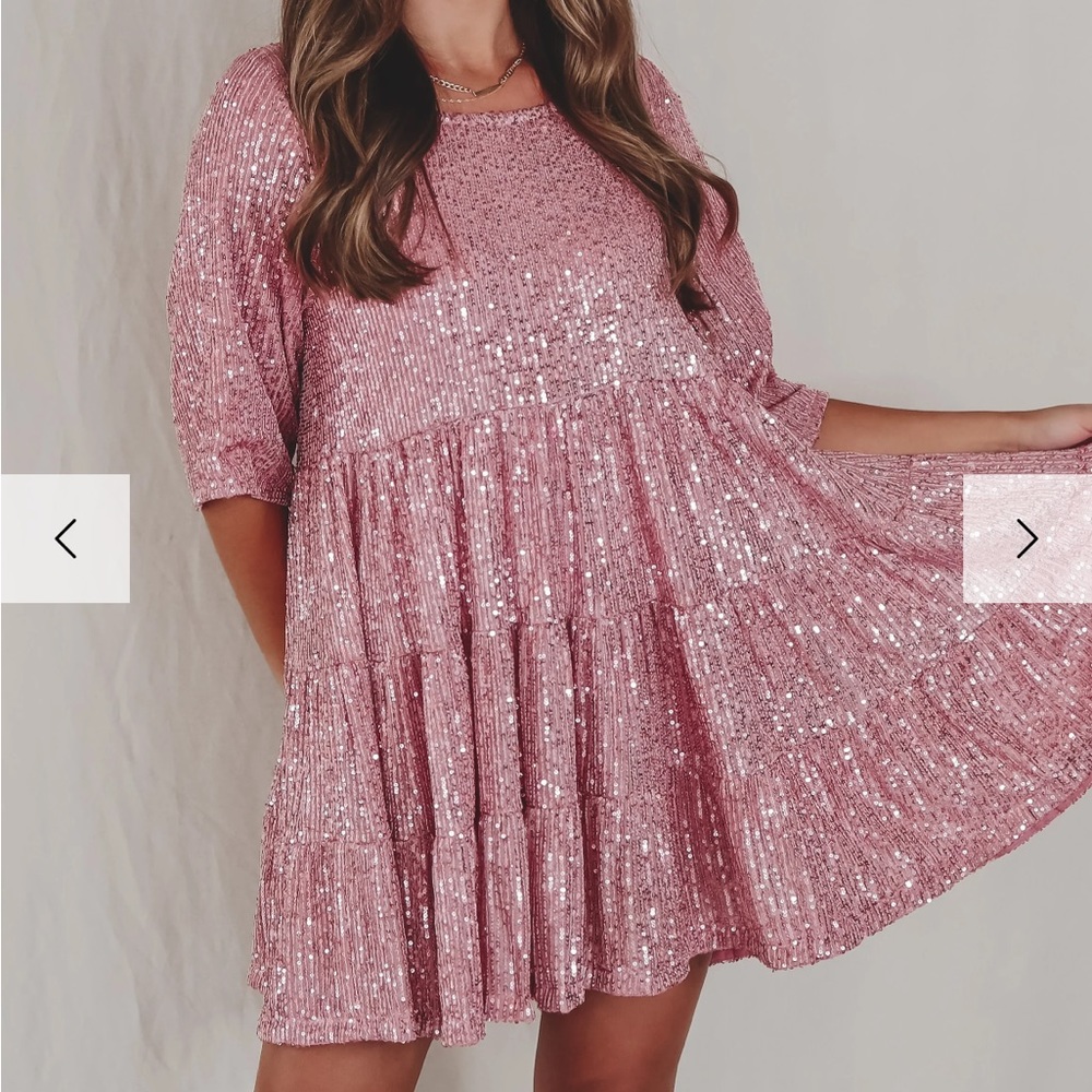 Light pink sequin dress